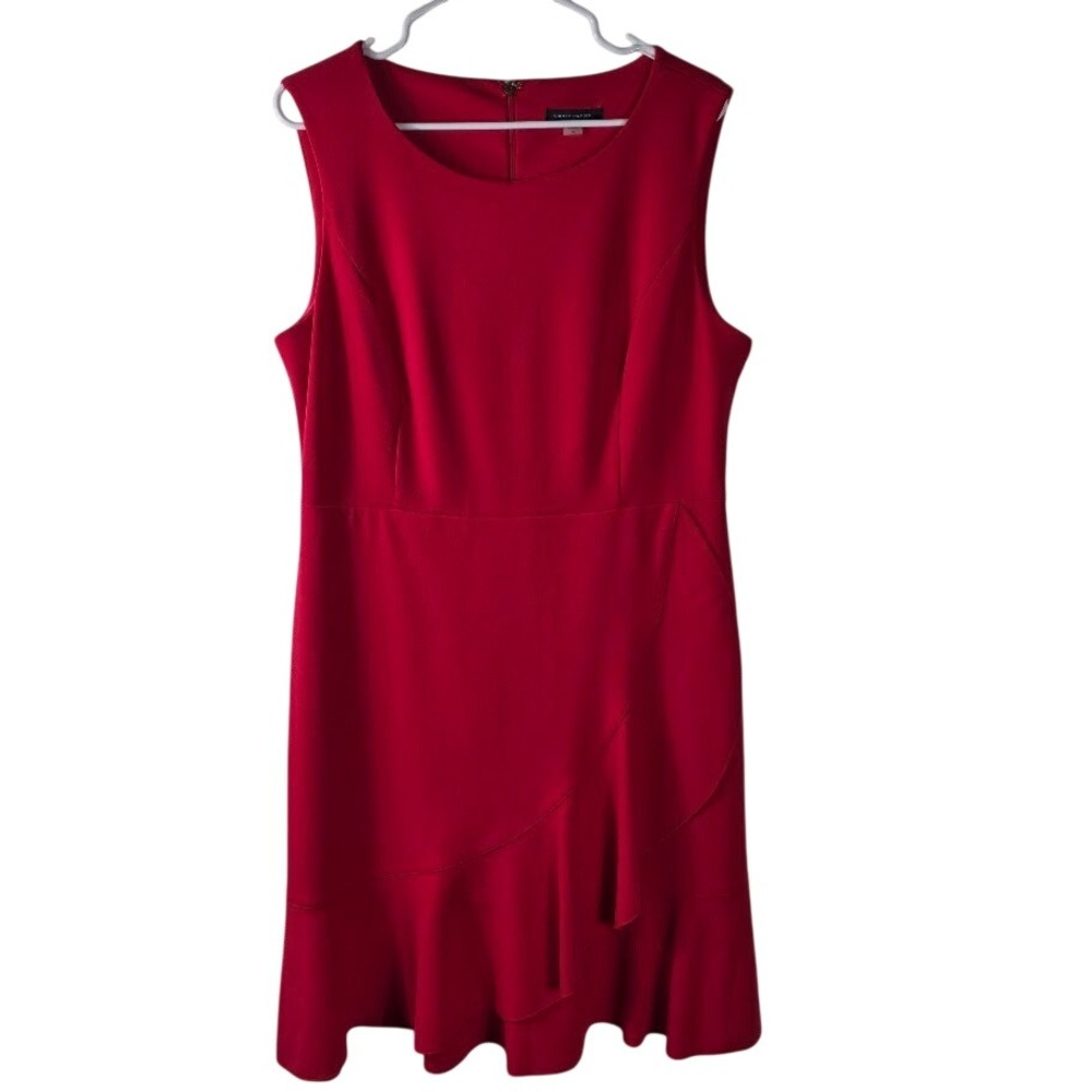 Tommy Hilfiger Fuchsia Sheath Ruffle Office Dress Sz 14